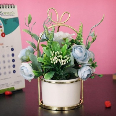 Rose Flowers With Pot Stand Rose Flowers With Pot Stand