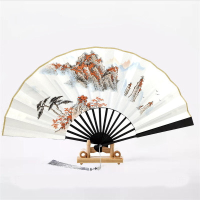 Metal Bone Bamboo Core Antique Folding Fan Metal Bone Bamboo Core Antique Folding Fan